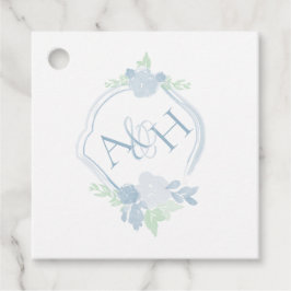 Waterverf Crest Floral Monogram Bruiloft Favor Lab Bedankjes Labels