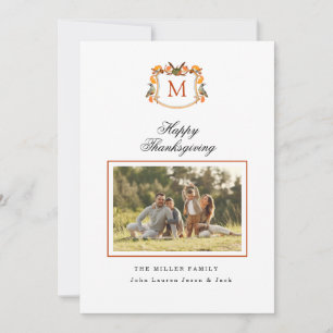 Waterverf Crest Foto Thanksgiving Aankondiging