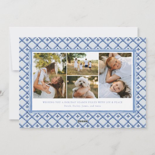 Waterverf Crest Preppy Kerstkaart (Achterkant)