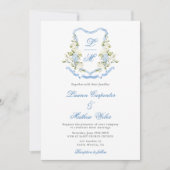 Waterverf Crest Wedding uitnodiging (Voorkant)