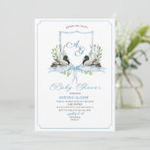 Waterverf Crests Blue Duck Mallard Baby shower Kaart (Staand voorkant)
