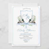 Waterverf Crests Blue Duck Mallard Baby shower Kaart (Voorkant)