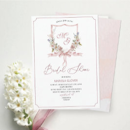 Waterverf Crests Roze bloemen Vrijgezellenfeest Kaart