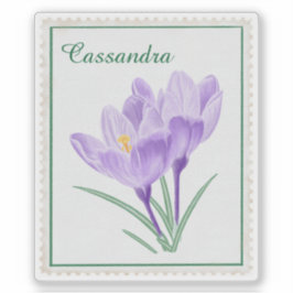  Waterverf Crocus Botanische Postzegel Sticker