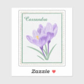 Waterverf Crocus Botanische Postzegel Sticker (Vel)