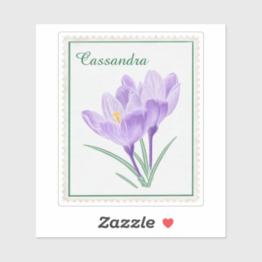  Waterverf Crocus Botanische Postzegel Sticker (Vel)