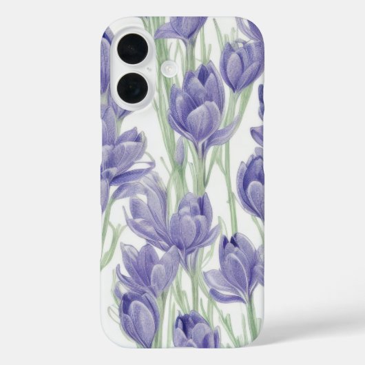 Waterverf Crocus Flowers Telefoonhoesje Case-Mate iPhone Case (Achterkant)
