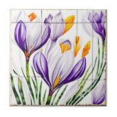 waterverf Crocus Nouveau Tegeltje (Voorkant)
