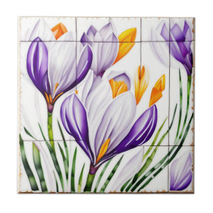 waterverf Crocus Nouveau Tegeltje
