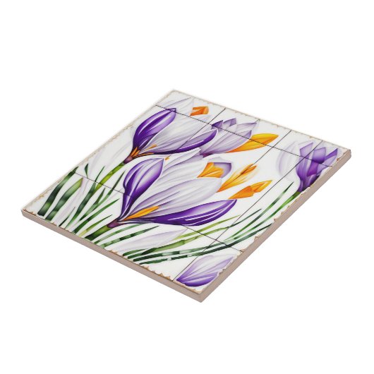 waterverf Crocus Nouveau Tegeltje (Zijkant)