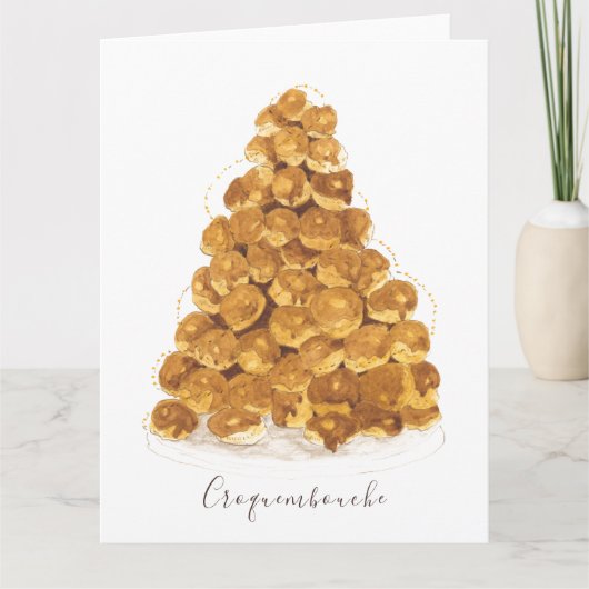 Waterverf Croquembouche Kaart (Voorkant)