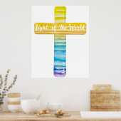 Waterverf Cross / Christelijke kunst / Vreedzaam Poster (Keuken)
