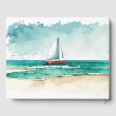 Waterverf cruise bruiloft modern eenvoudig gastenboek (Achterkant)