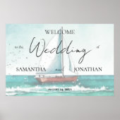 Waterverf cruise bruiloft modern eenvoudig poster (Voorkant)