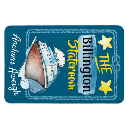 Waterverf Cruise Stateroom Cabinedeur Magneet (Horizontaal)