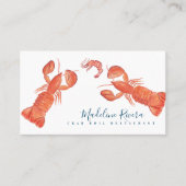 Waterverf Crustacean Crab Restaurant Crawfish Visitekaartje (Voorkant)