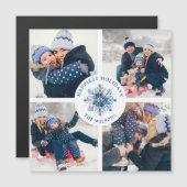 Waterverf Crystal Blue Snowflake 4 Fotocollage (Voorkant / Achterkant)