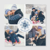 Waterverf Crystal Blue Snowflake 4 Fotocollage (Voorkant)