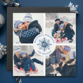 Waterverf Crystal Blue Snowflake 4 Fotocollage