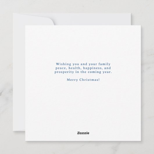 Waterverf Crystal Blue Snowflake 4 Fotocollage Feestdagenkaart (Achterkant)