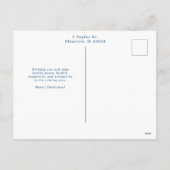 Waterverf Crystal Blue Snowflake 4 Fotocollage Feestdagenkaart (Achterkant)