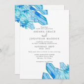 Waterverf crystal boho modern bruiloft Uitnodiging (Voorkant / Achterkant)