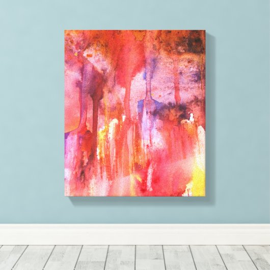 Waterverf Crystal Caverns Canvas Afdruk (Insitu (Houten vloer))