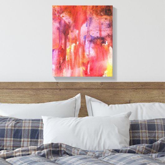 Waterverf Crystal Caverns Canvas Afdruk (Insitu (Slaapkamer))