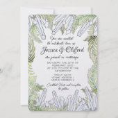 Waterverf Crystal en Fern Wedding-uitnodiging Kaart (Voorkant)