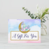 Waterverf Crystal Gold Moon Cryft Certificate Kaar Kaart (Staand voorkant)