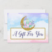 Waterverf Crystal Gold Moon Cryft Certificate Kaar Kaart (Voorkant)