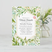 Waterverf Crystal Greenery Virtual Shower Kaart (Staand voorkant)