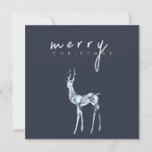 Waterverf Crystal Rendier Vrolijk Kerstfeest Feestdagenkaart (Voorkant)