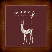 Waterverf Crystal Rendier Vrolijk Kerstfeest Feestdagenkaart