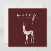 Waterverf Crystal Rendier Vrolijk Kerstfeest Feestdagenkaart (Voorkant)