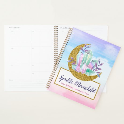 Waterverf Crystals & Gold Crescent Moon Boutique Planner (Display)