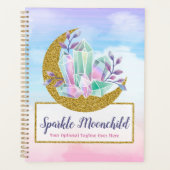 Waterverf Crystals & Gold Crescent Moon Boutique Planner (Voorkant)
