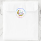 Waterverf Crystals & Gold Crescent Moon Boutique Ronde Sticker (Tas)