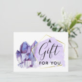 Waterverf Crystals & Gold Gift Certificate Kaart (Staand voorkant)