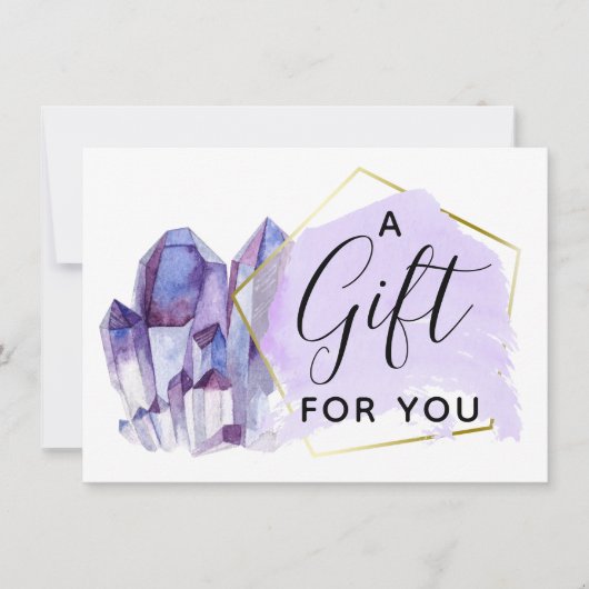 Waterverf Crystals & Gold Gift Certificate Kaart (Voorkant)