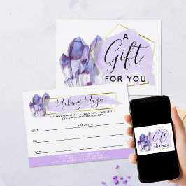 Waterverf Crystals & Gold Gift Certificate Kaart