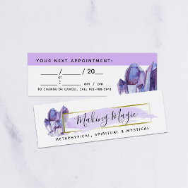 Waterverf Crystals & Gold Minimalistische afspraak Mini Visitekaartje