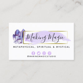 Waterverf Crystals & Gold Minimalistische afspraak Visitekaartje