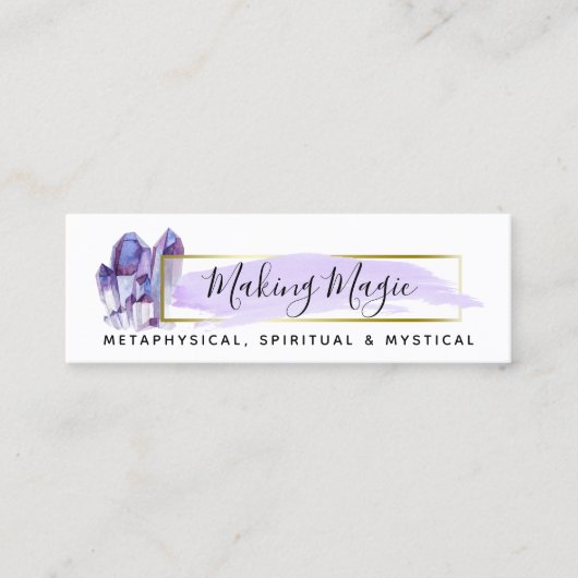 Waterverf Crystals & Gold-minimalistische sociale  Mini Visitekaartje (Voorkant)