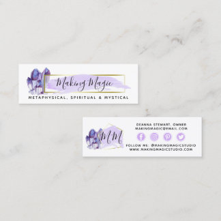 Waterverf Crystals & Gold-minimalistische sociale Mini Visitekaartje