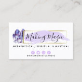 Waterverf Crystals & Gold-minimalistische sociale Visitekaartje (Voorkant)