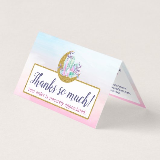 Waterverf Crystals & Gold Moon Boutique Hartelijk  Kaart (Voorkant)