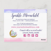 Waterverf Crystals & Gold Moon - Hartelijk dank Briefkaart (Achterkant)