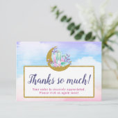 Waterverf Crystals & Gold Moon - Hartelijk dank Kaart (Staand voorkant)