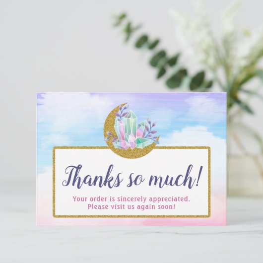 Waterverf Crystals & Gold Moon - Hartelijk dank Kaart (Staand voorkant)